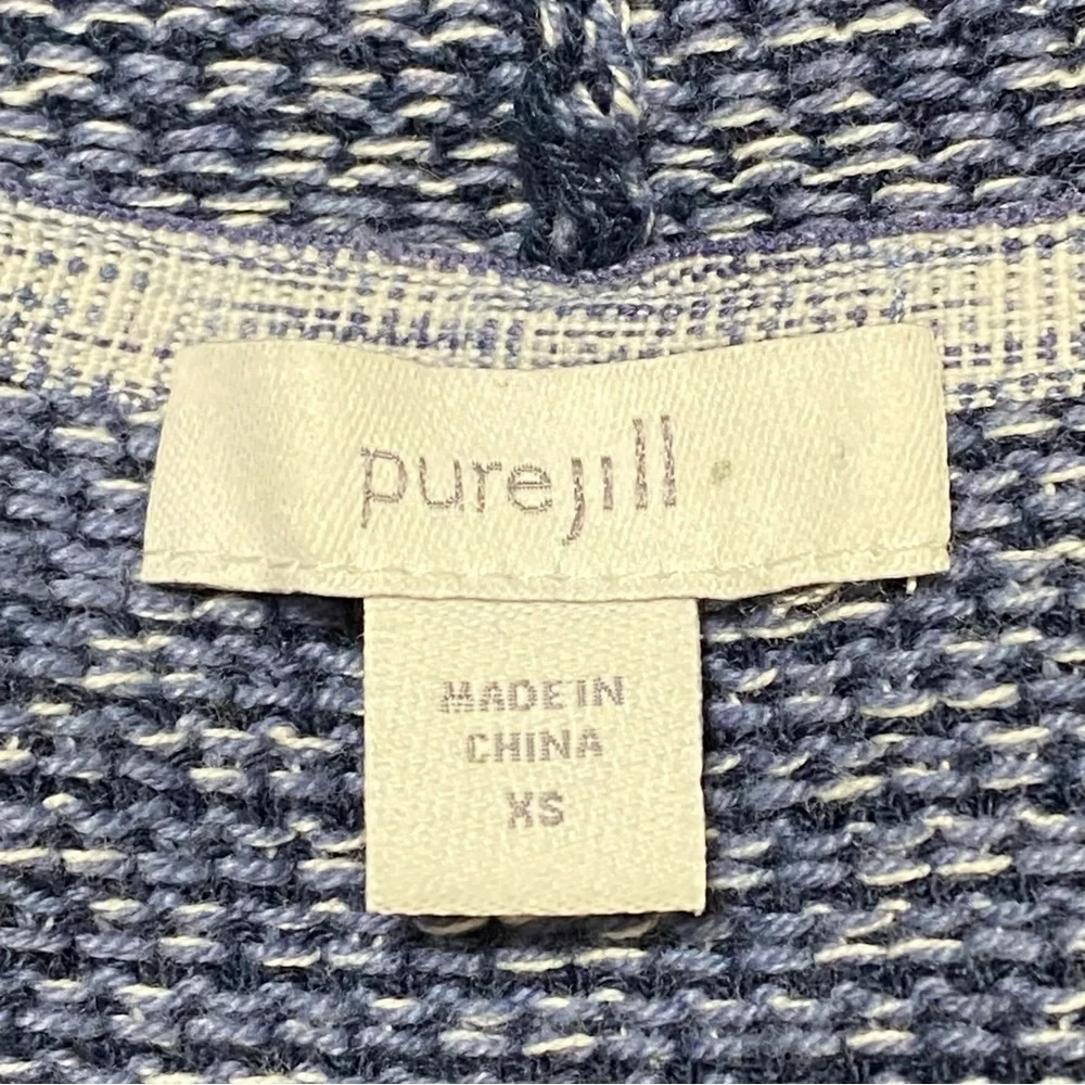 Pure Jill Blue Cowl Neck Pullover Sweater Tunic Lagenlook Minimalist XS
